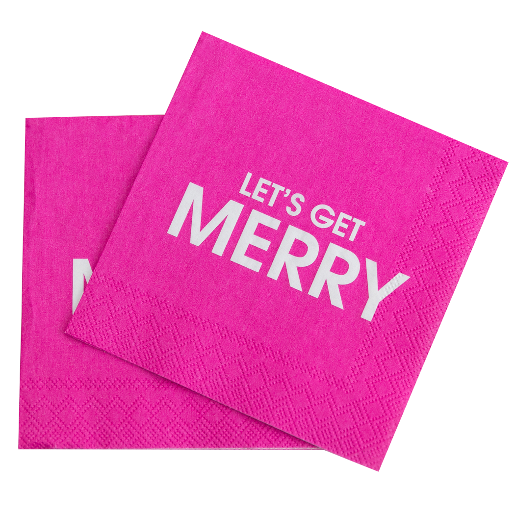 Let's Get Merry - Holiday Cocktail Napkins