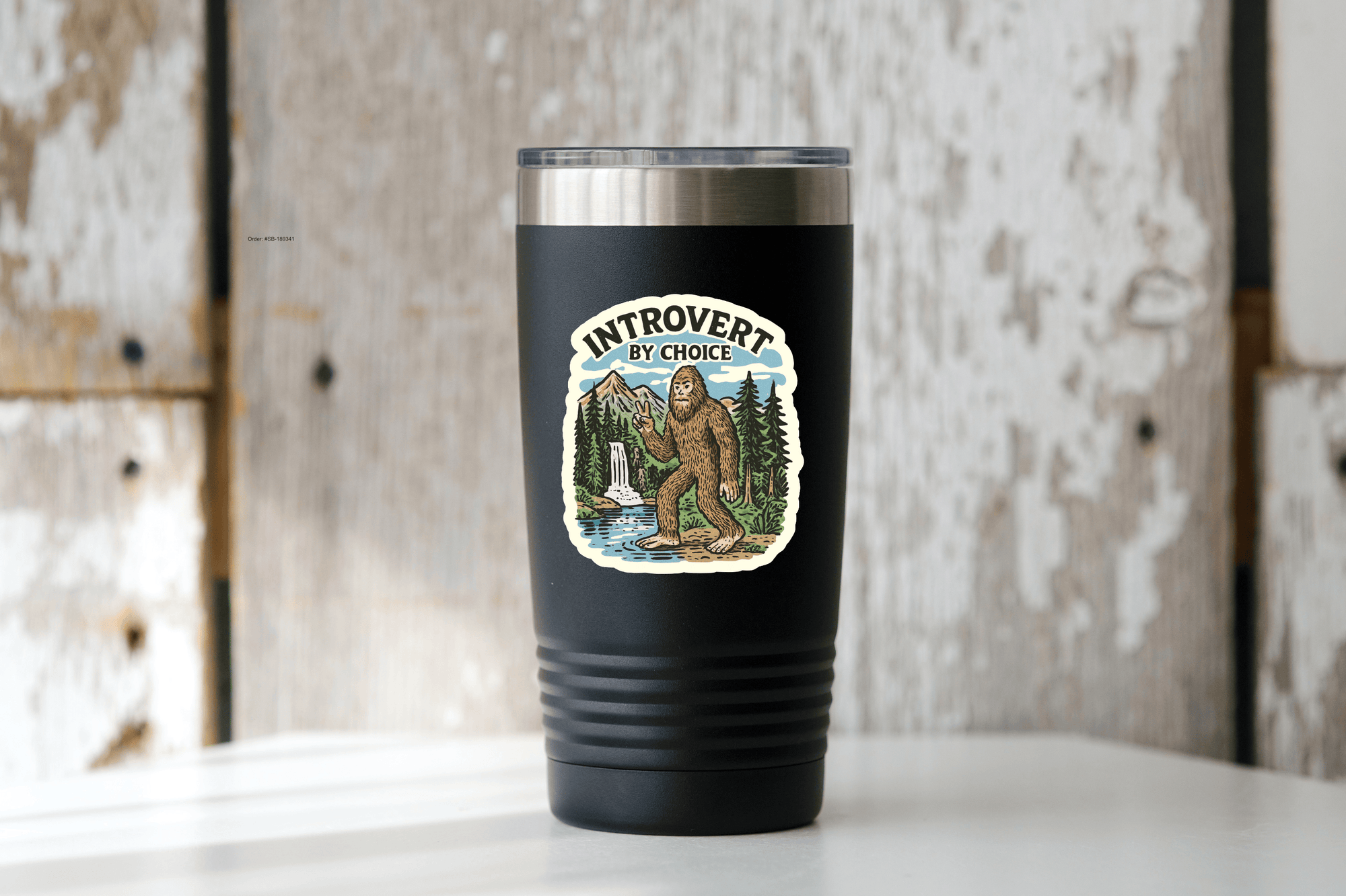 Introvert by Choice Sticker - bigfoot, nature, outdoors, fun
