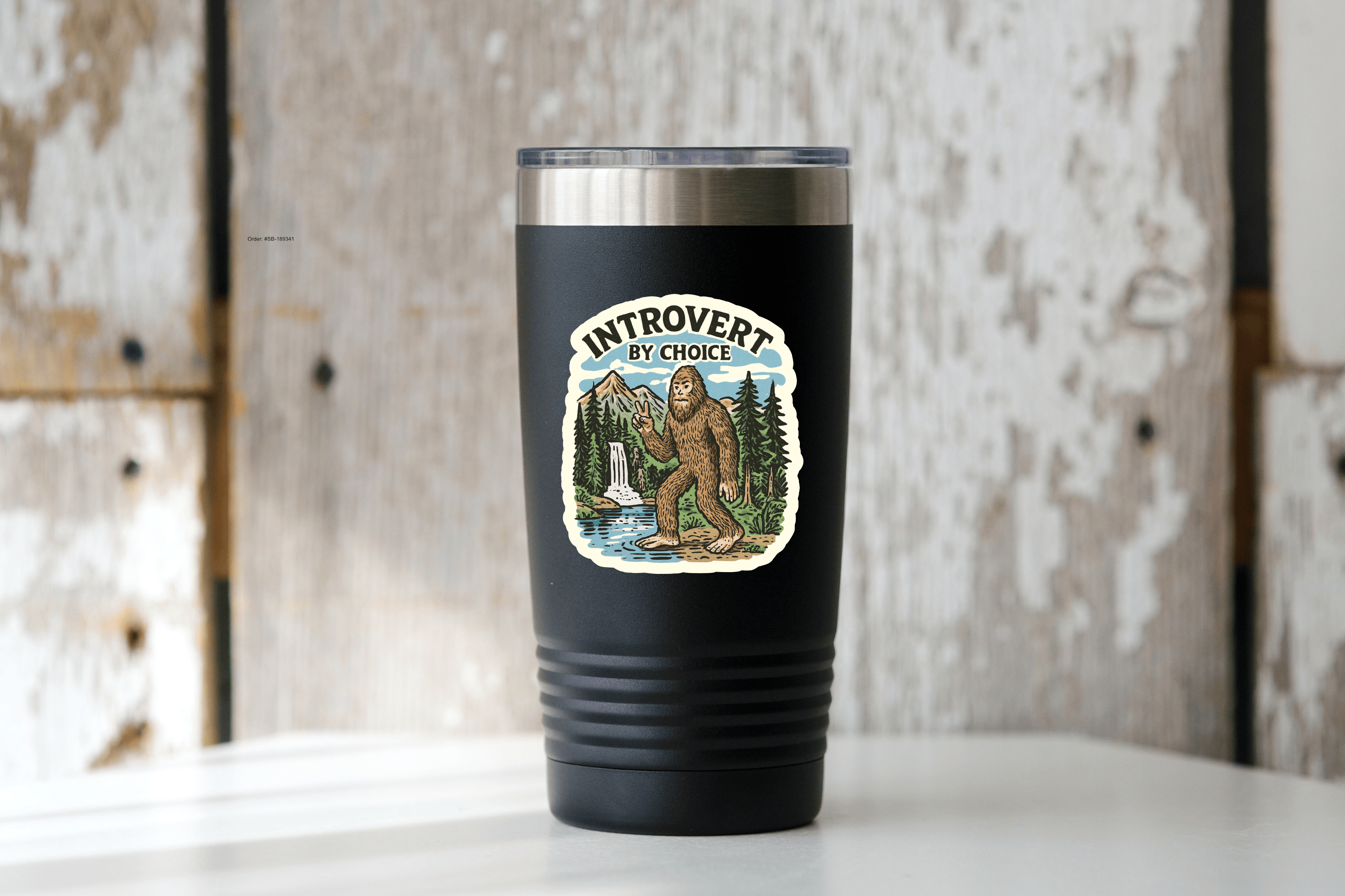 Introvert by Choice Sticker - bigfoot, nature, outdoors, fun