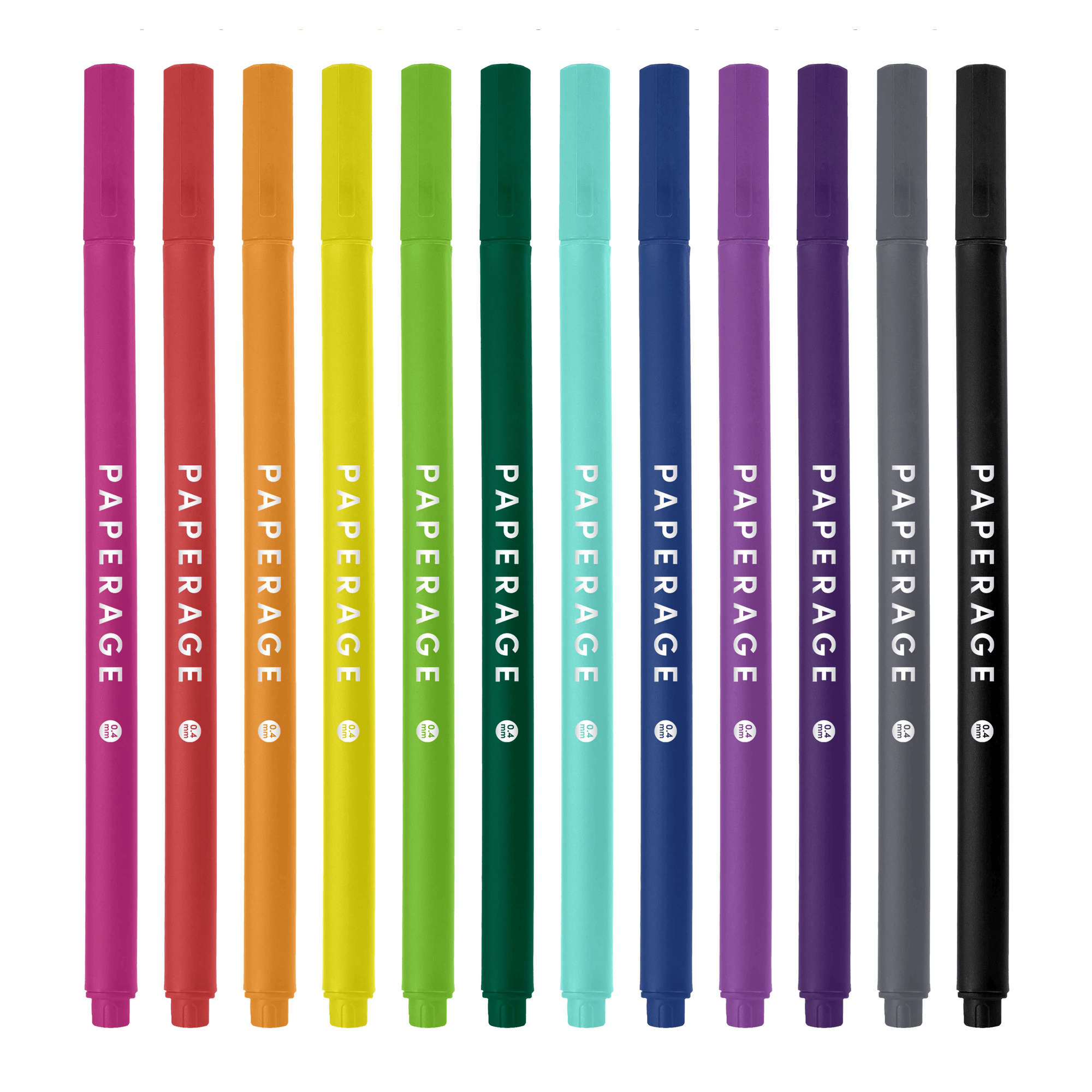 12 Pack Felt Tip Fine Line Marker Pens With Case: Bright