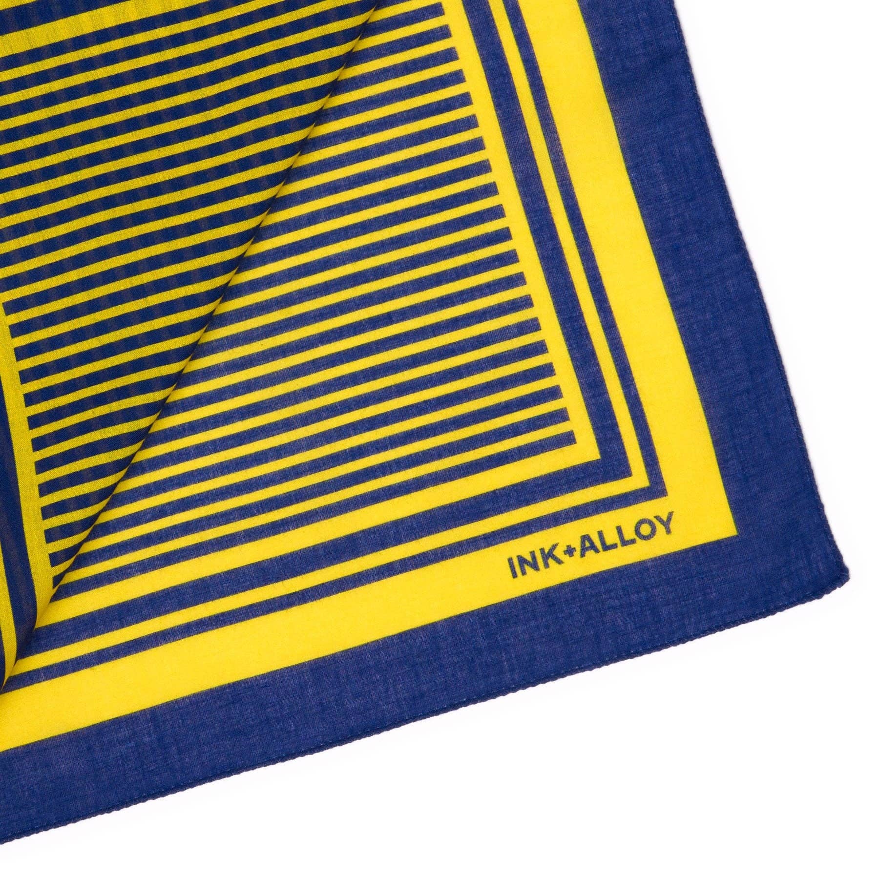 IAF26-Game Day Alternating Stripe Scarf + Scrunchie Yellow + Navy 21x21 Wholesale
