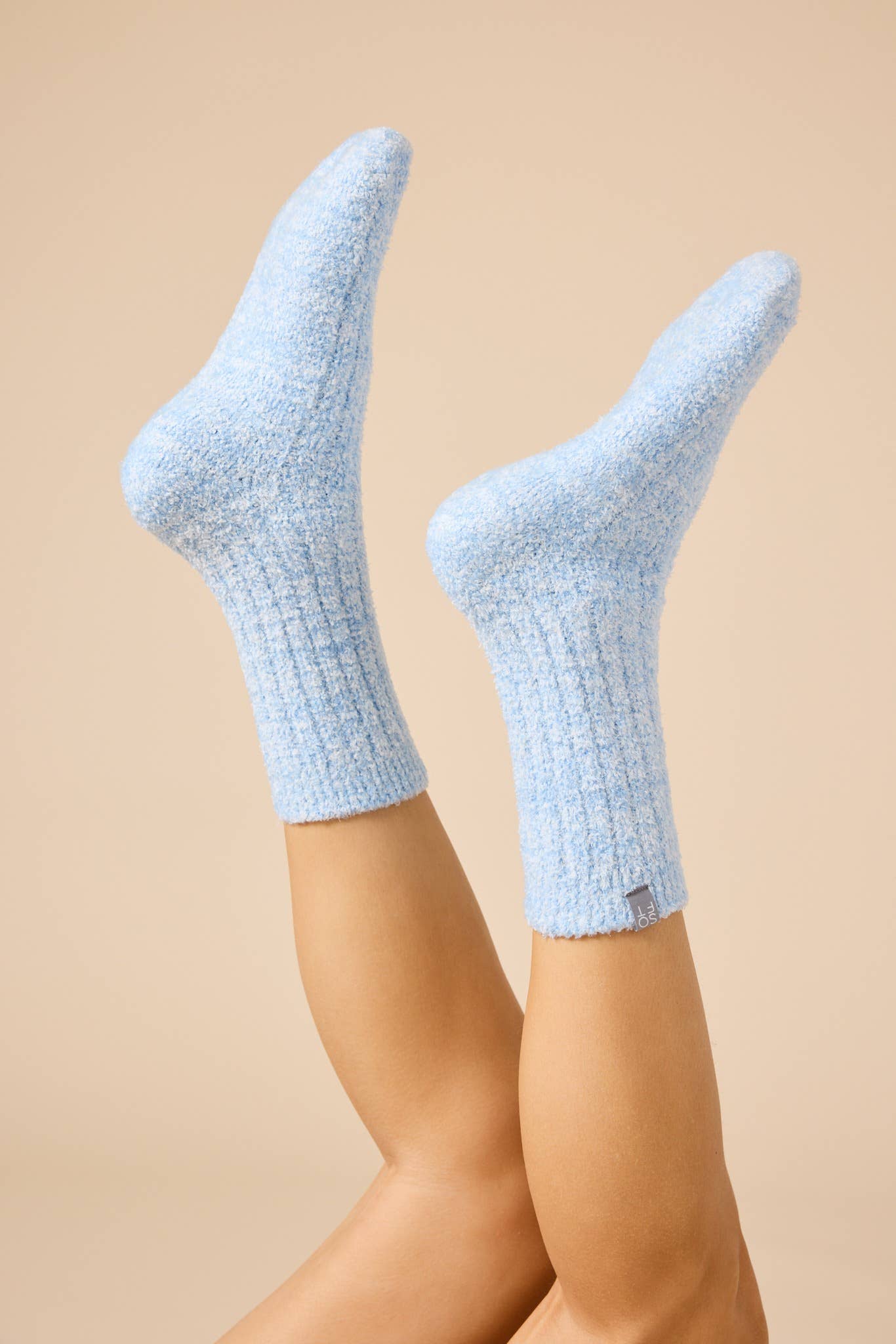 Cozy Marshmallow Crew Socks with Grippers for Women