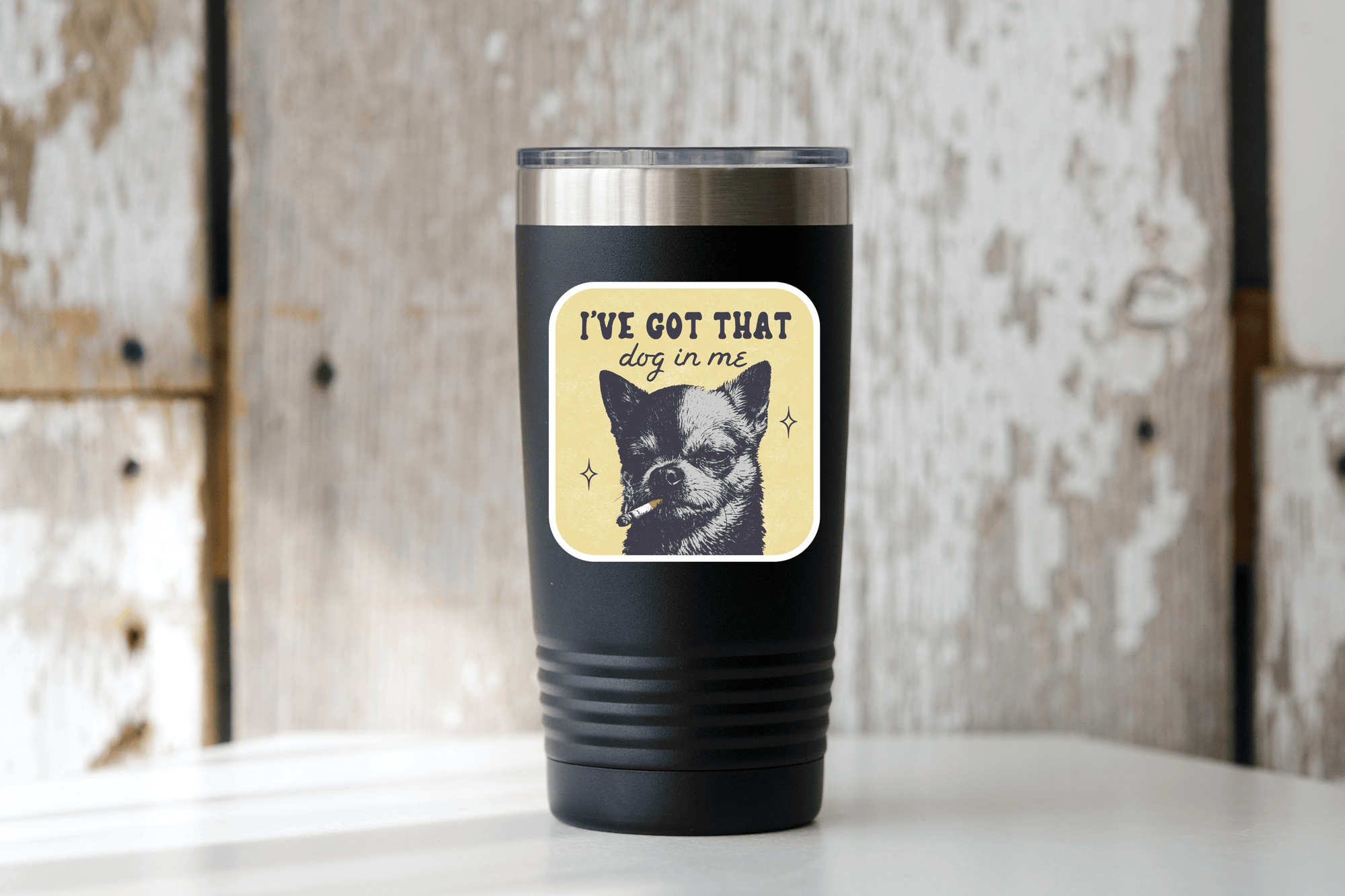 I've Got That Dog in Me Sticker - chihuahua, smoking, funny