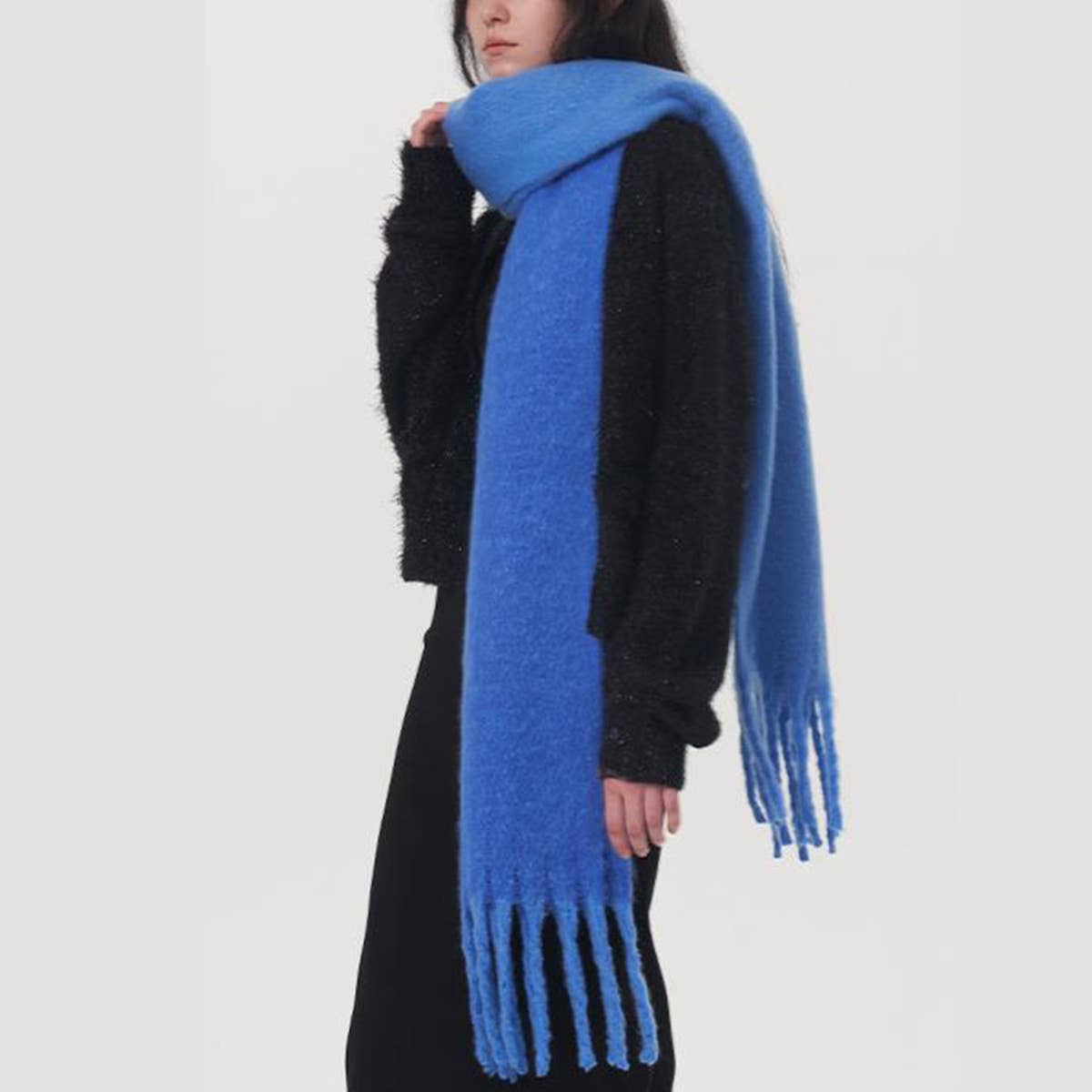 Yellow Double Color Faux Cashmere Scarf