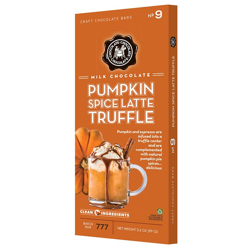 NO 9 -Milk Chocolate Pumpkin Spice Latte Bar 3.5 OZ- CASE/12