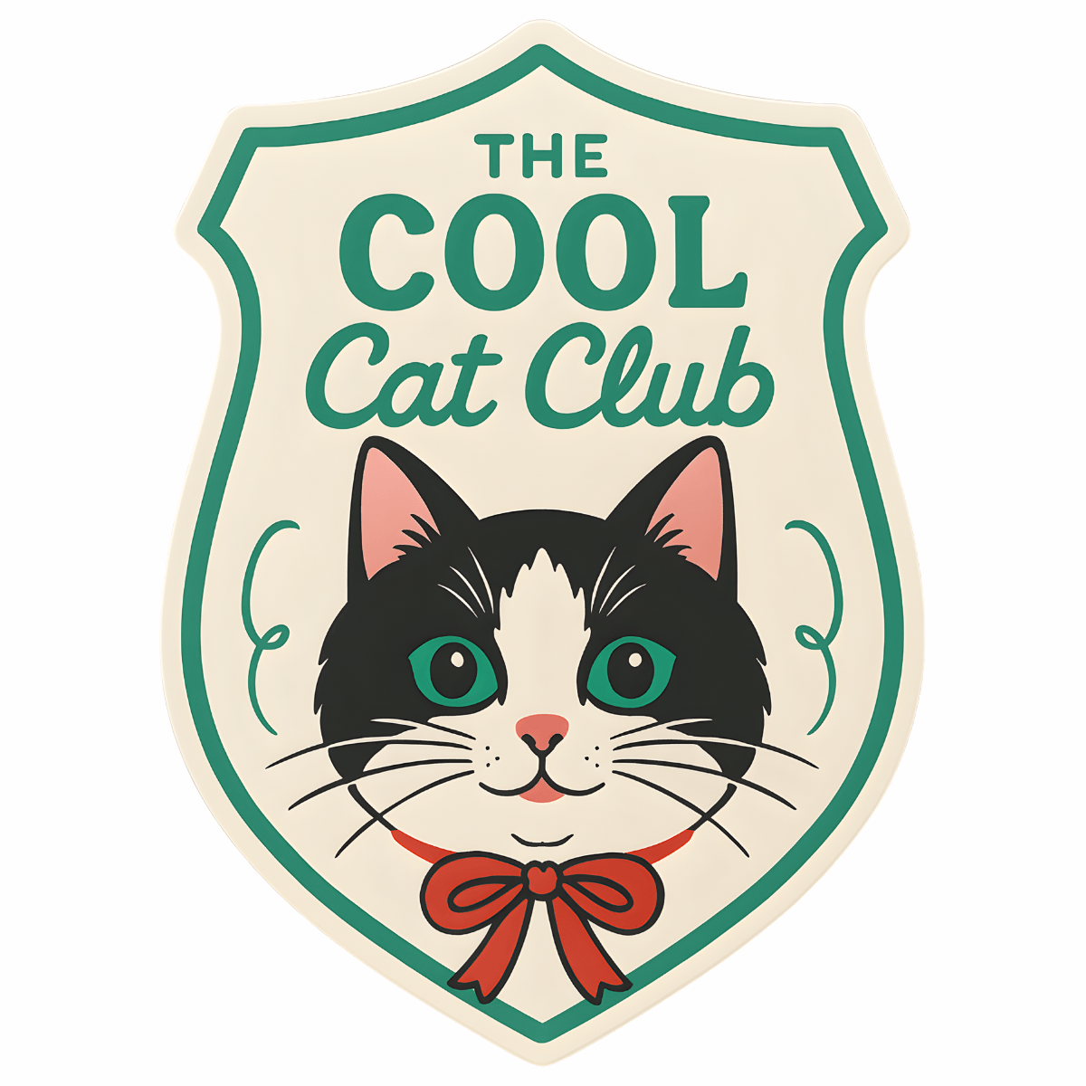 Cool Cat Club Sticker – Retro Cat Vinyl Sticker 