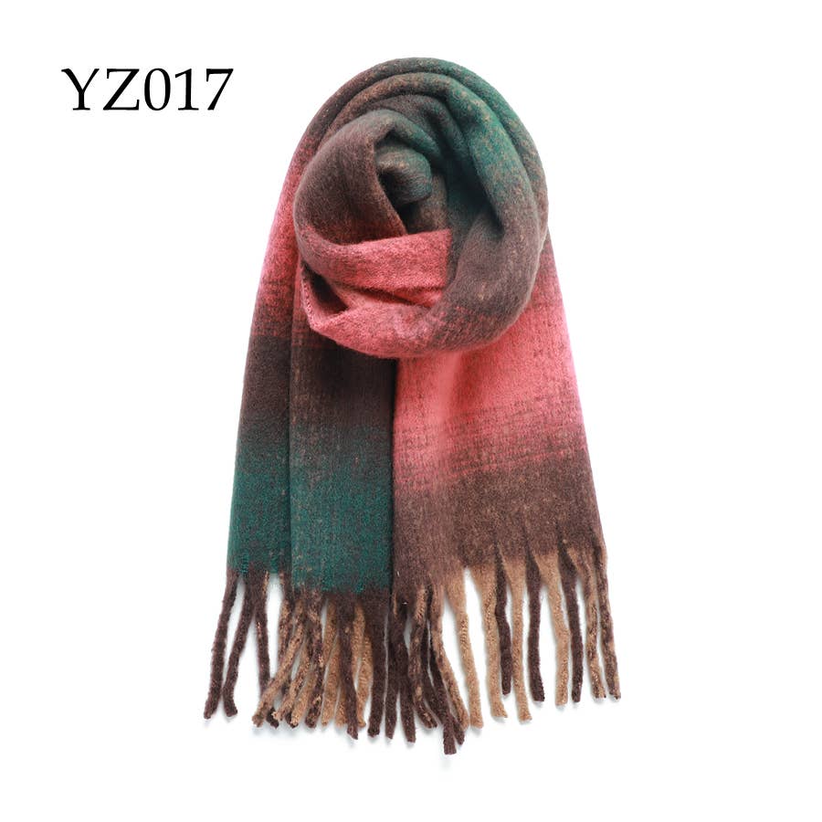 Navy Plaid Blanket Scarf