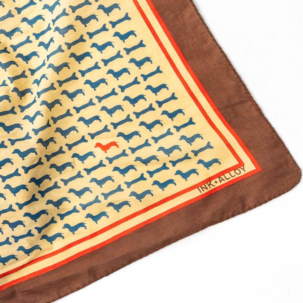 IAF26-Olivia Square Scarf Dachshund Print Wholesale