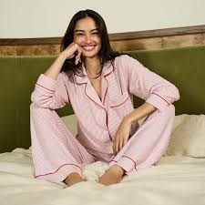 Gisele Relaxed Long PJ Set- Holly Stripe