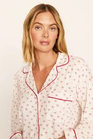 Gisele Relaxed Long PJ Set- Holly Bows
