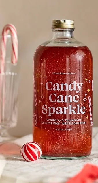 Candy Cane Glitter Sparkle Cocktail Mixer