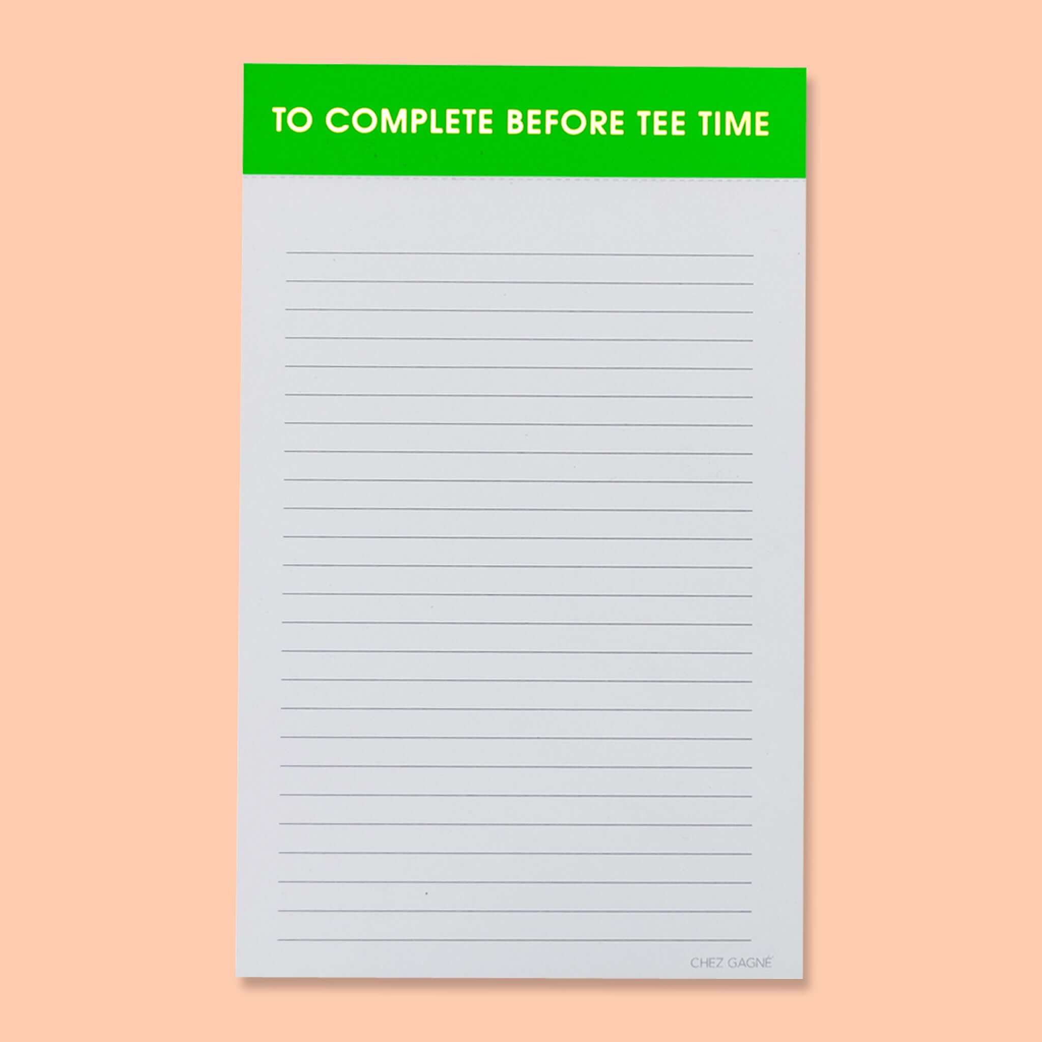 To Complete Before Tee Time Notepad