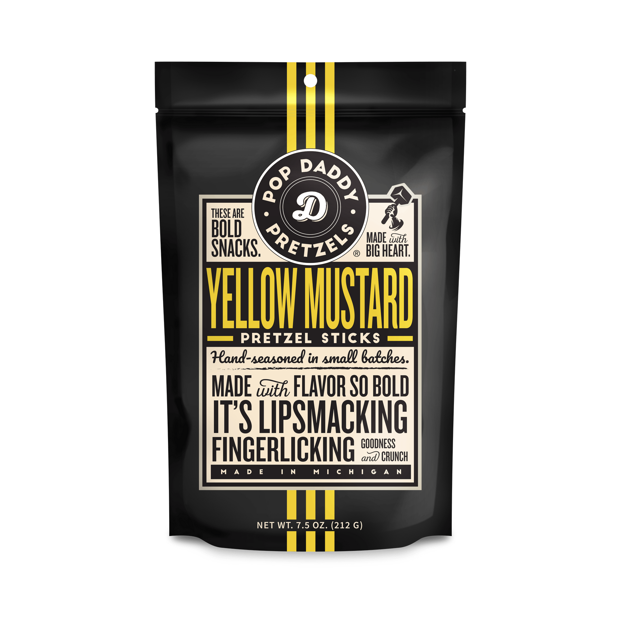 Pop Daddy Yellow Mustard Seasoned Pretzels 7.5oz