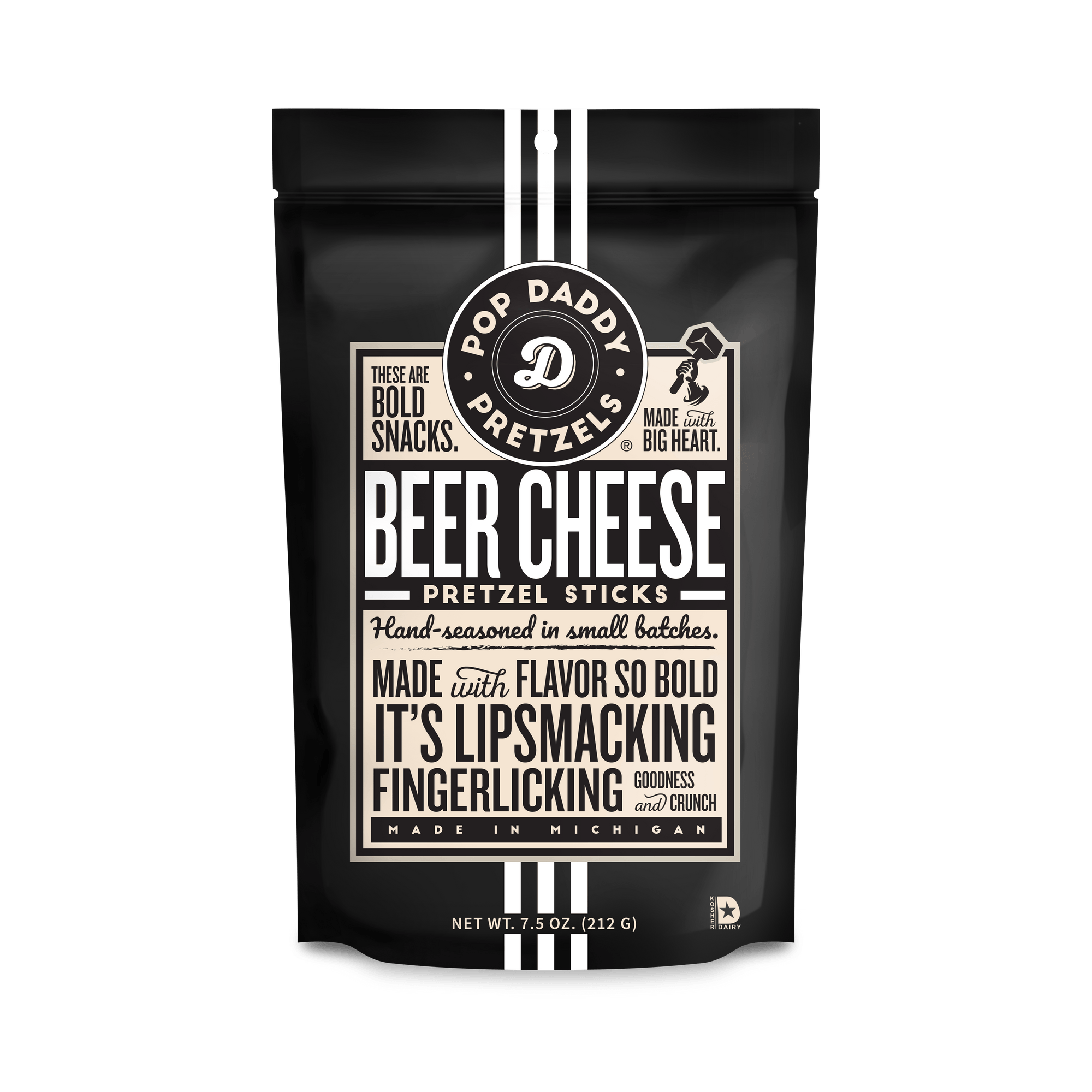 Pop Daddy Beer Cheese Seasoned Pretzels 7.5oz